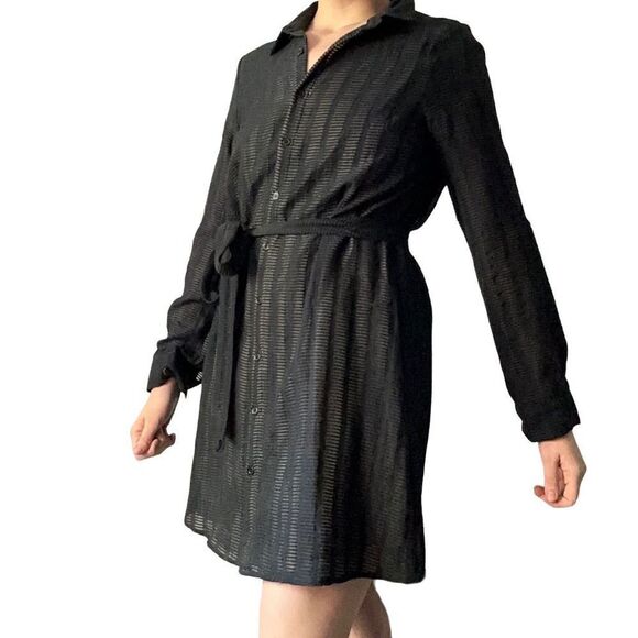 Doe & Rae Navy Shirt Dress  L - Picture 2 of 13